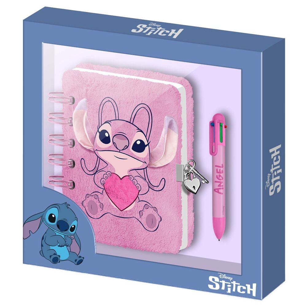 Imagen 1 - Diario Peluche + Boligrafo Corazon Angel Stitch Disney