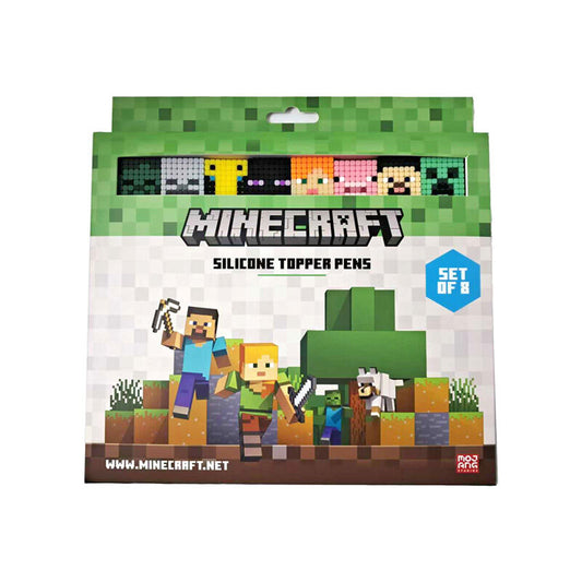 Imagen 1 - Blister 8 Boligrafos Punta Fina Topper Minecraft