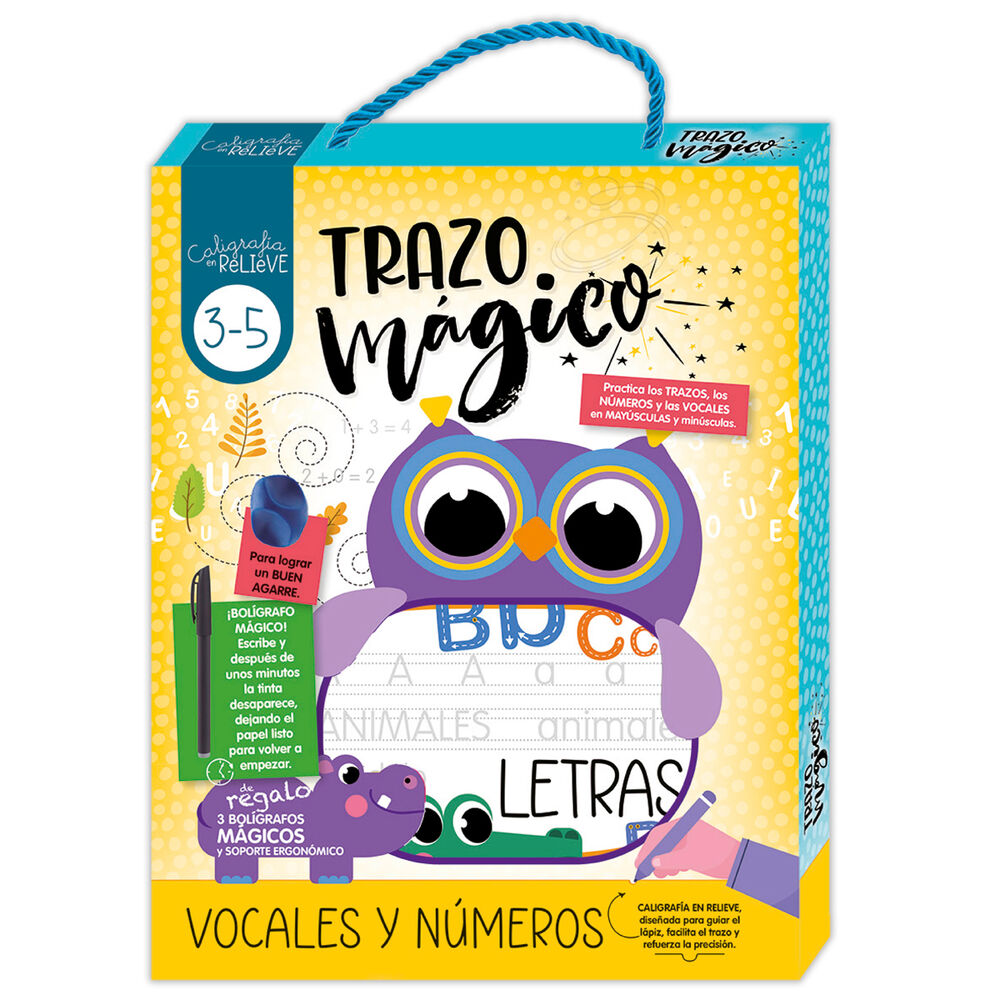 Imagen 1 - Set Caligrafia Relieve Vocales Y Numeros Español