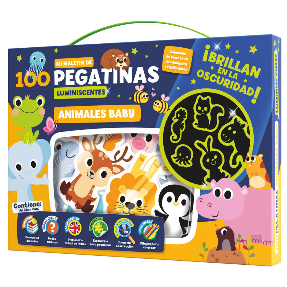 Imagen 1 - Maletin 100 Pegatinas Luminiscentes Animales Baby