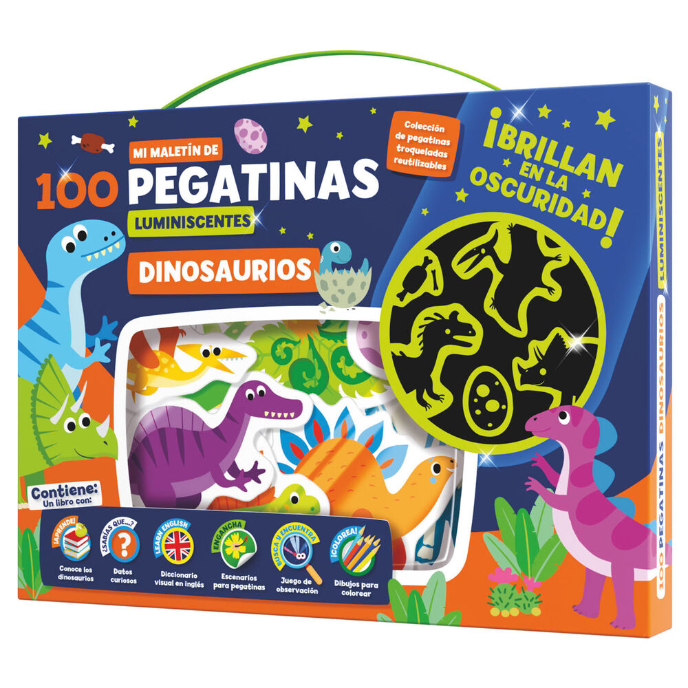 Imagen 1 - Maletin 100 Pegatinas Luminiscentes Dinosaurios