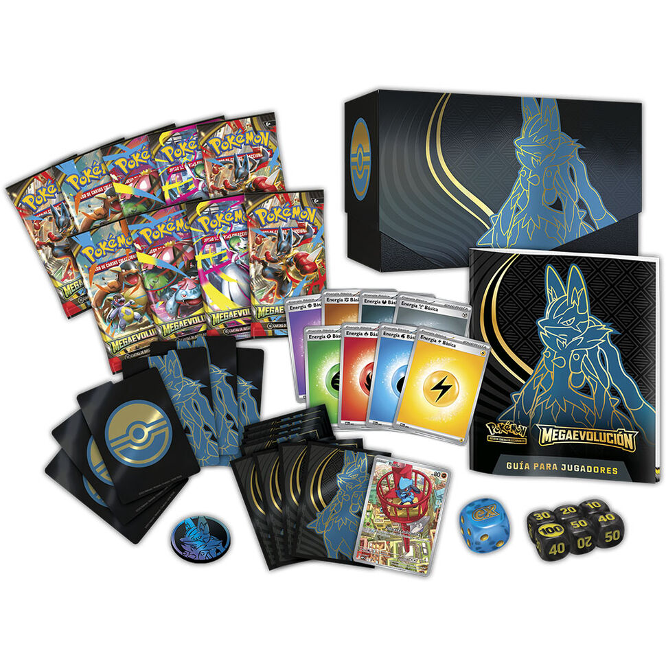 Imagen 6 - Estuche Juego Cartas Coleccionables Entrenador Elite Mega Evolucion Pokemon Español Surtido