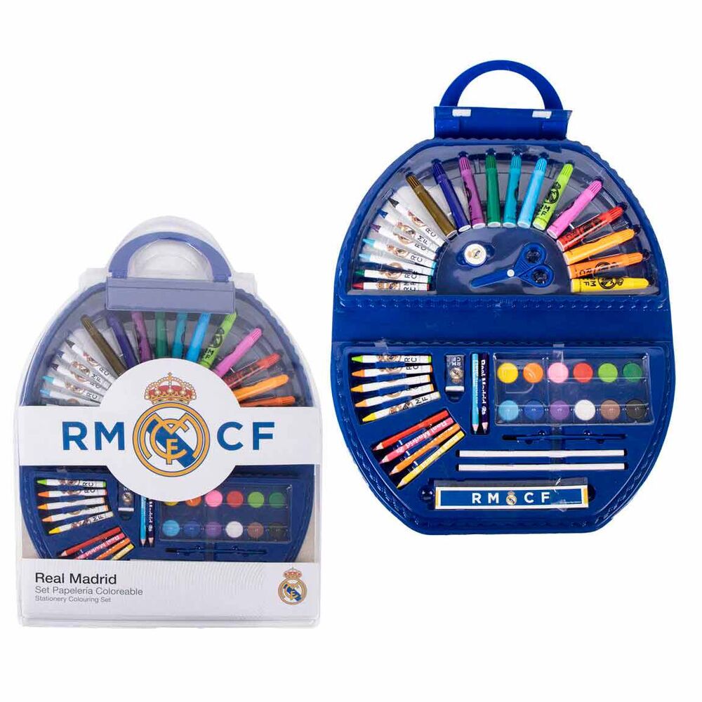 Imagen 1 - Set Papeleria Coloreable Real Madrid 50Pzs