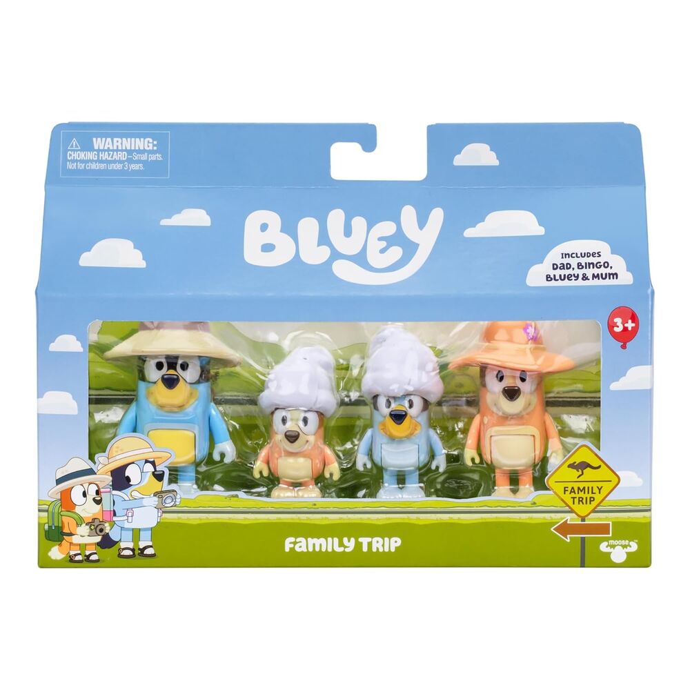 Imagen 1 - Blister 4 Figuras Familia Viaje Bluey
