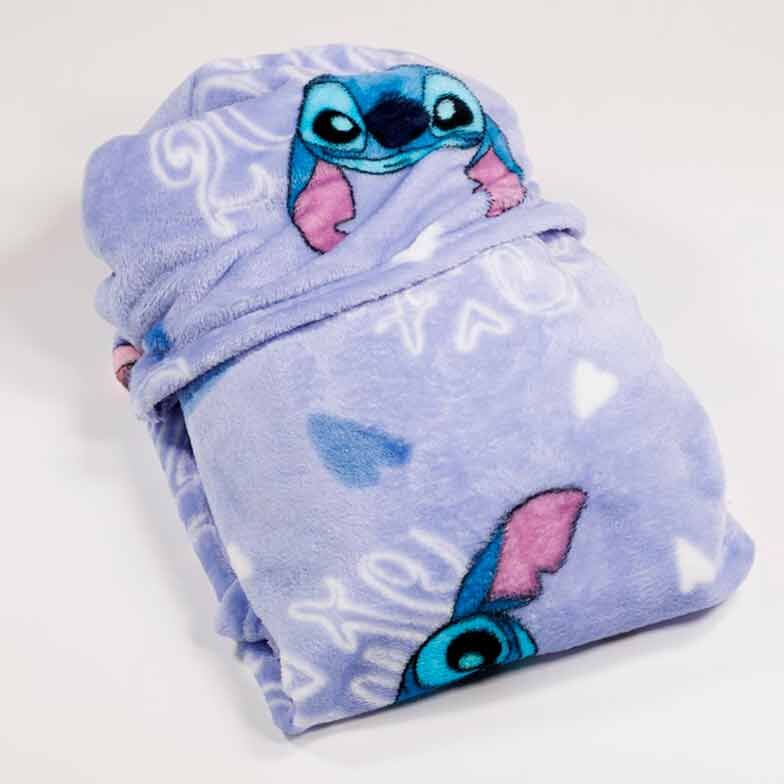 Imagen 2 - Manta Coralina Capucha Stitch Disney 120X150cm