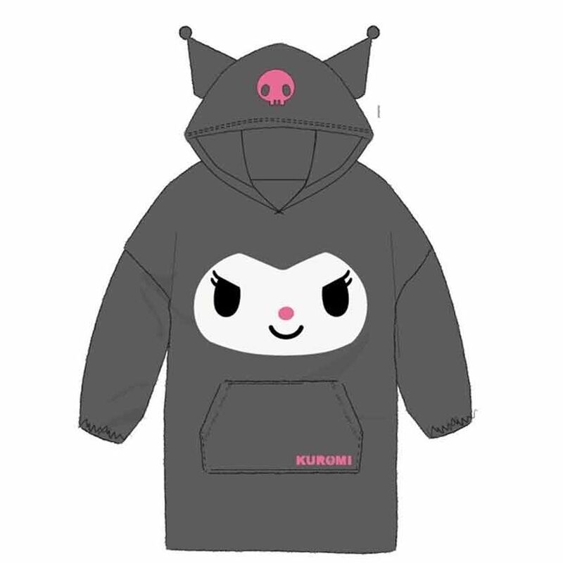 Imagen 1 - Bata Sudadera Oversize Kuromi Hello Kitty Infantil