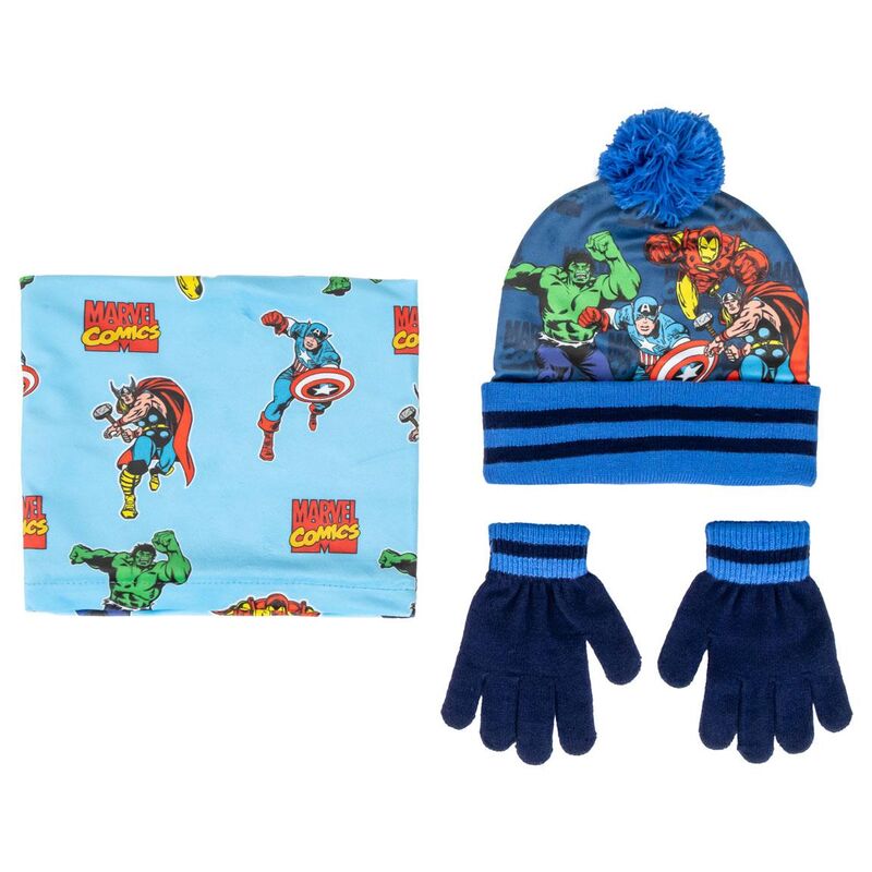 Imagen 1 - Conjunto Gorro Guantes Braga Cuello Los Vengadores Avengers Marvel