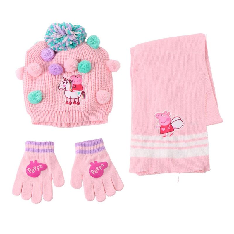 Imagen 1 - Conjunto Gorro Guantes Braga Cuello Peppa Pig