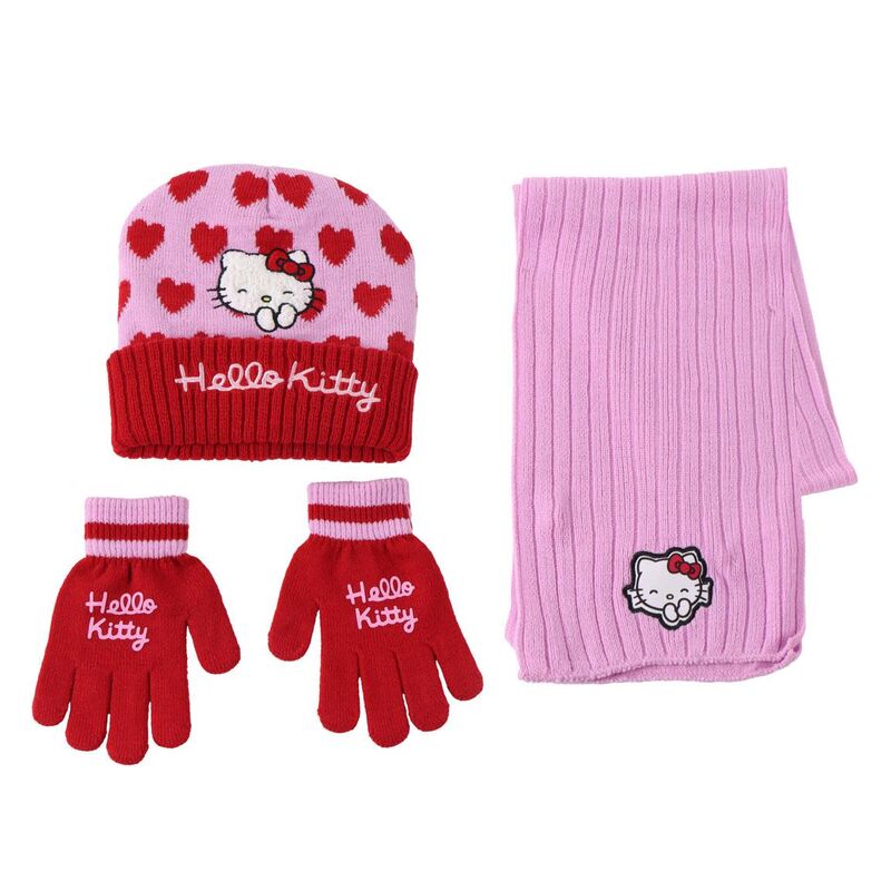 Imagen 1 - Conjunto Gorro Guantes Braga Cuello Hello Kitty