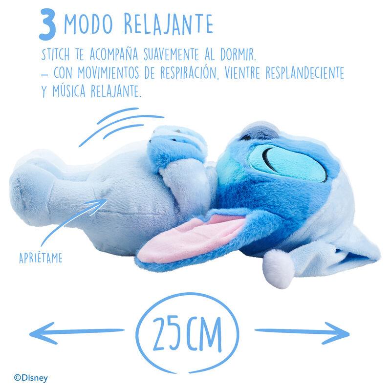 Imagen 6 - Peluche Stitch Dormilon Disney 31Cm Sonido