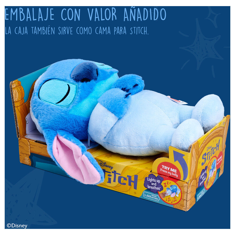 Imagen 11 - Peluche Stitch Dormilon Disney 31Cm Sonido