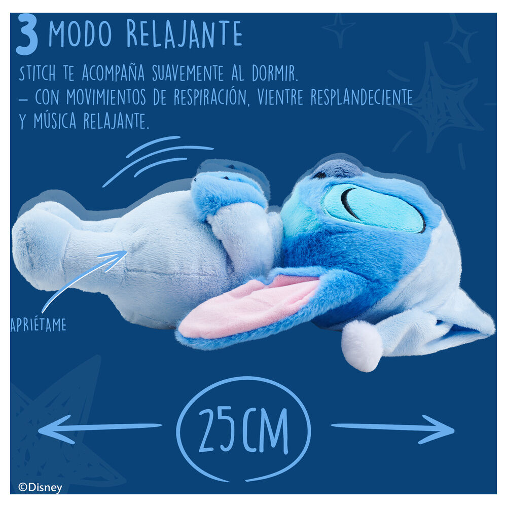 Imagen 12 - Peluche Stitch Dormilon Disney 31Cm Sonido