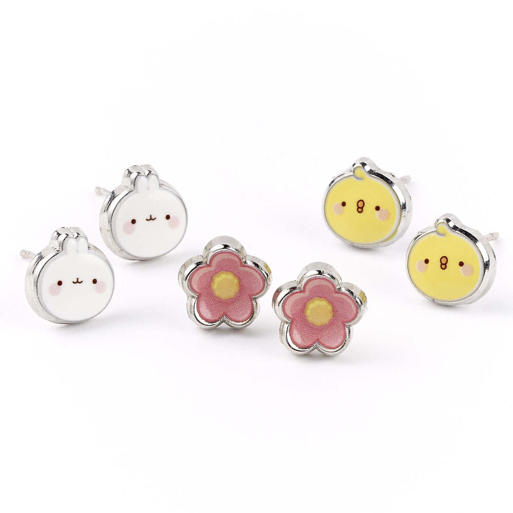 Imagen 3 - Blister 3 Pares De Pendientes Molang
