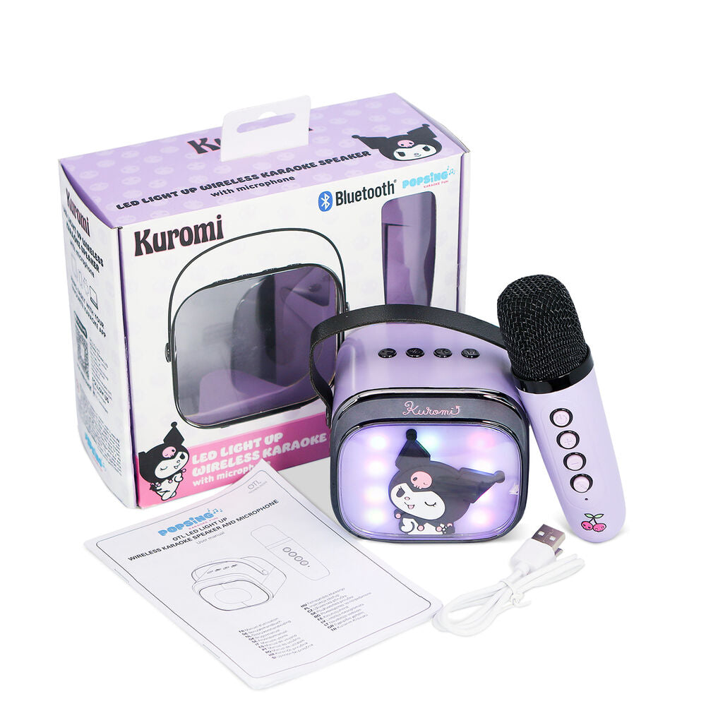 Imagen 1 - Altavoz Y Micro Karaoke Led Kuromi Hello Kitty