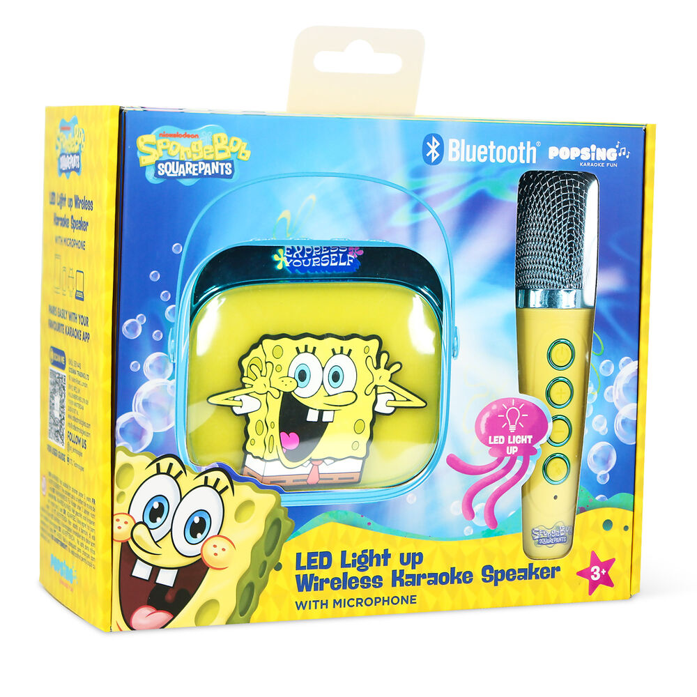Imagen 7 - Altavoz Y Micro Karaoke Led Bob Esponja