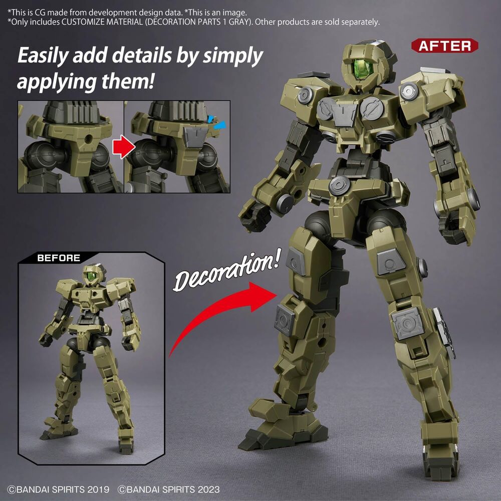 Imagen 3 - Material Personalizacion Piezas Decorativas 1 Gris