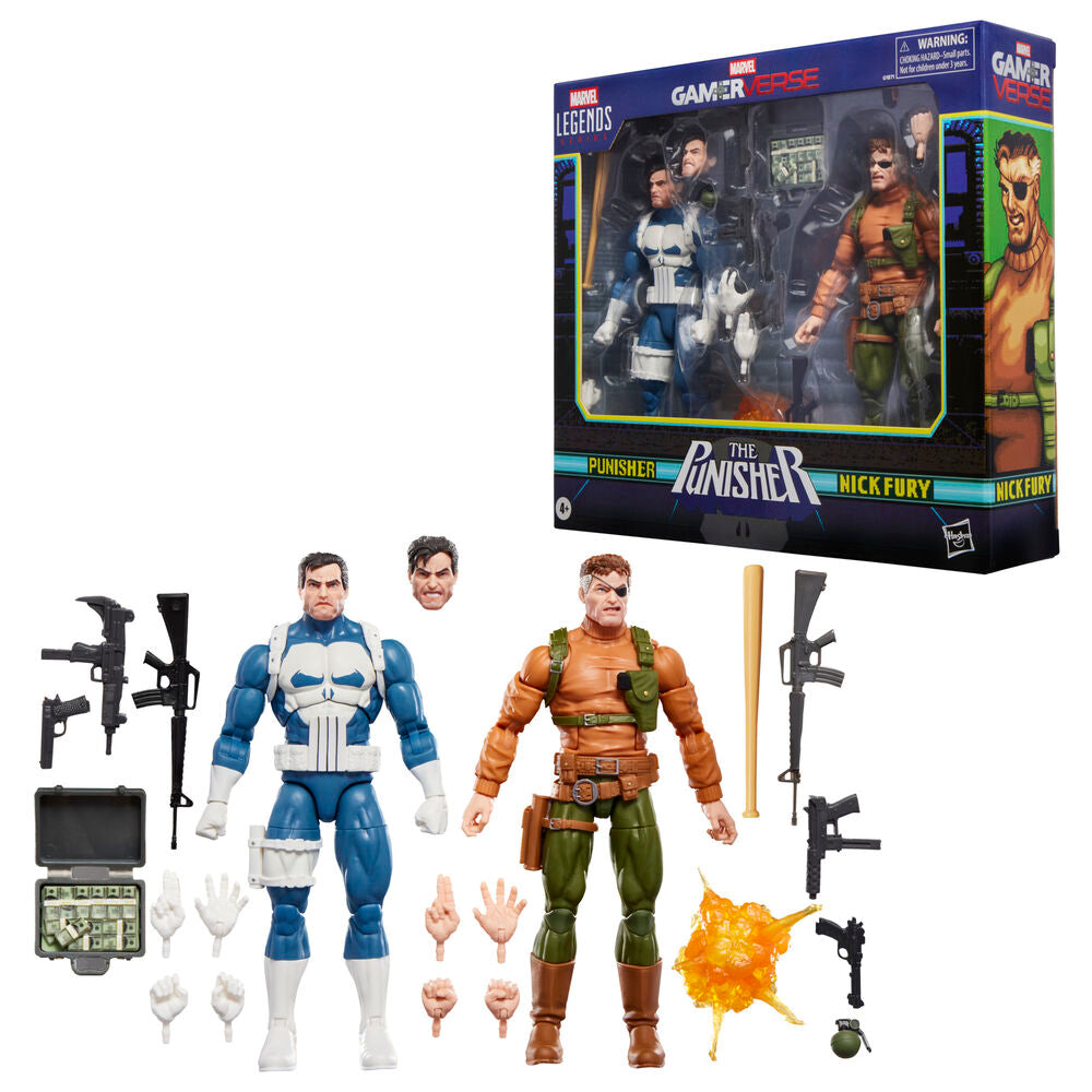 Imagen 2 - Blister 2 Figuras Punisher & Nick Fury The Punisher Gamerverse Marvel Legends Series 15Cm