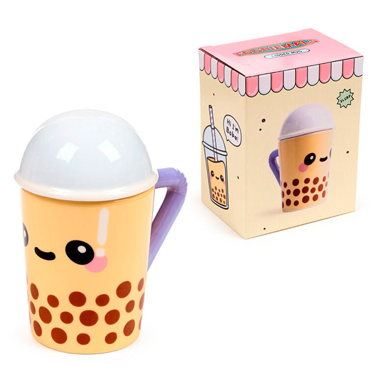 Imagen 2 - Taza Con Tapa Te Con Burbujas Foodiemals Boba 300Ml