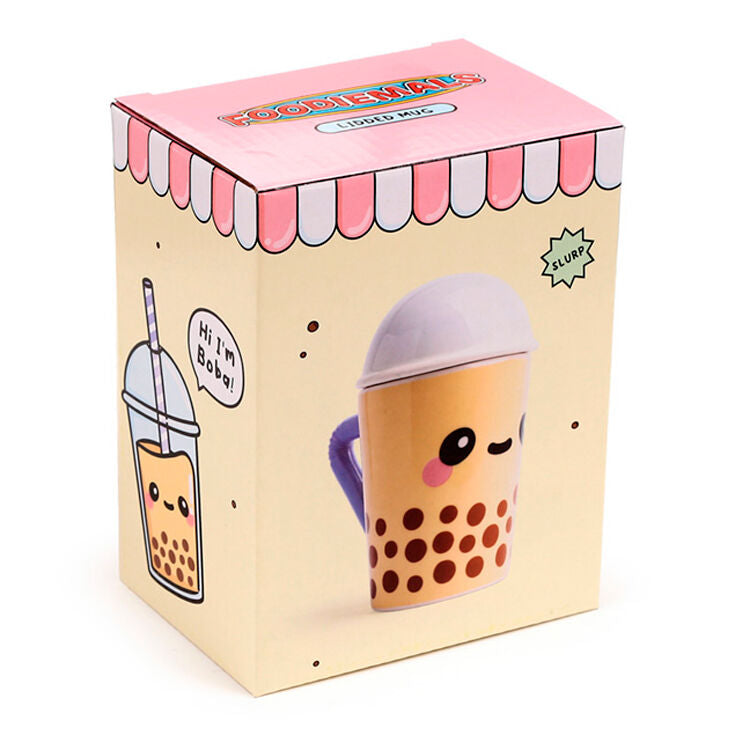 Imagen 3 - Taza Con Tapa Te Con Burbujas Foodiemals Boba 300Ml