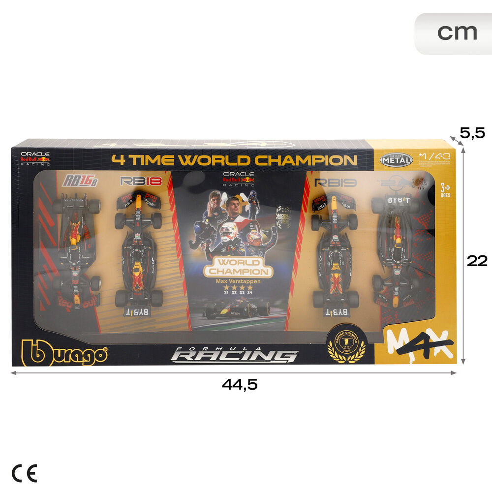 Imagen 5 - Blister 4 Coches Campeonatos F1 Red Bull Metal
