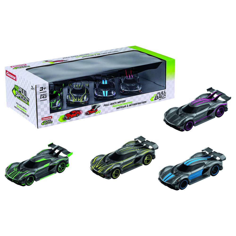 Imagen 1 - Blister 4 Coches Hypercars Pull Back
