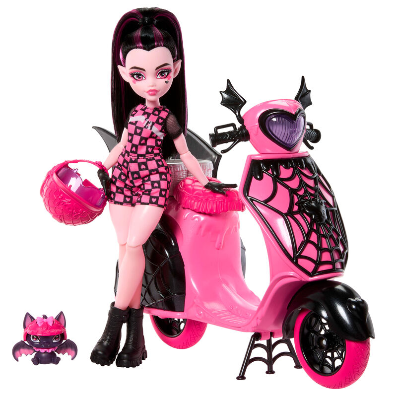 Imagen 1 - Muñeca Draculaura + Scooter Monster High