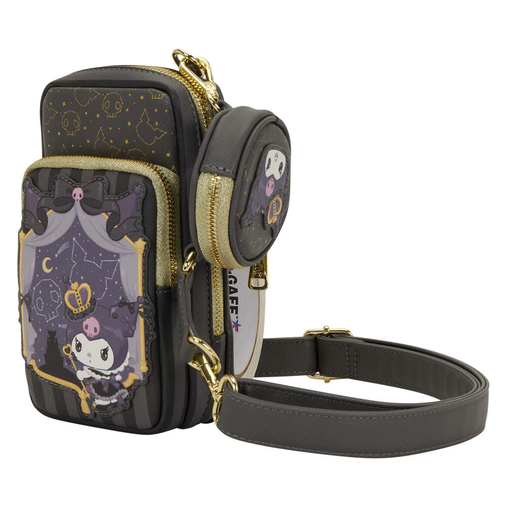 Imagen 1 - Bolso Bandolera + Monedero 20Th Anniversary Kuromi Hello Kitty Loungefly