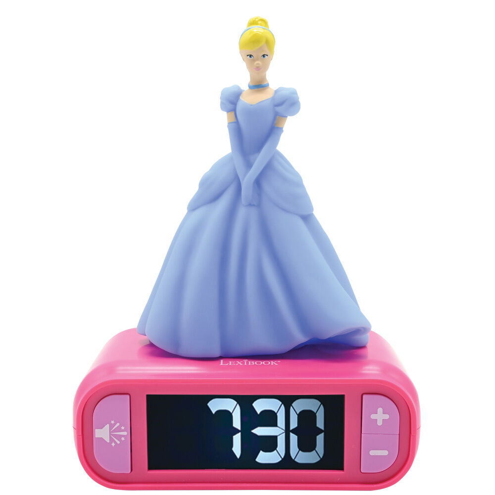 Imagen 1 - Reloj Despertador Luz Nocturna 3D Cenicienta Princesas Disney