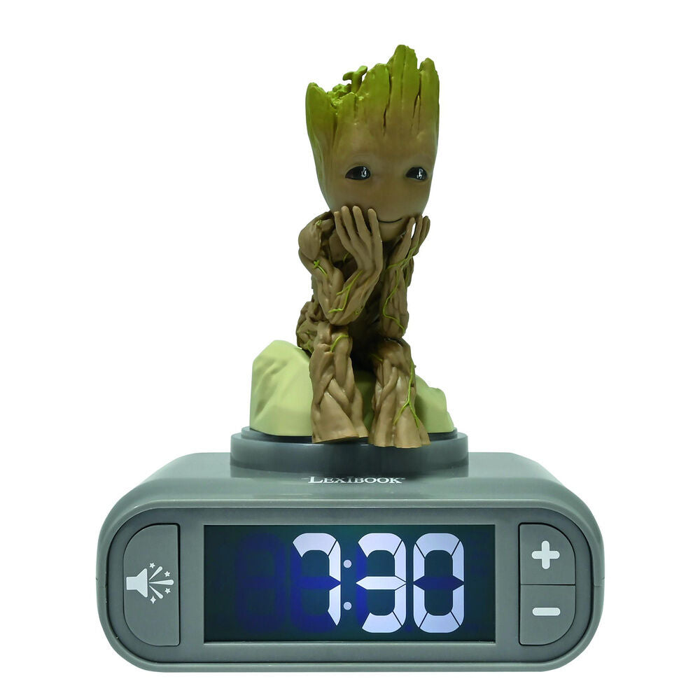 Imagen 1 - Reloj Despertador Luz Nocturna 3D Groot Guardianes De La Galaxia Marvel