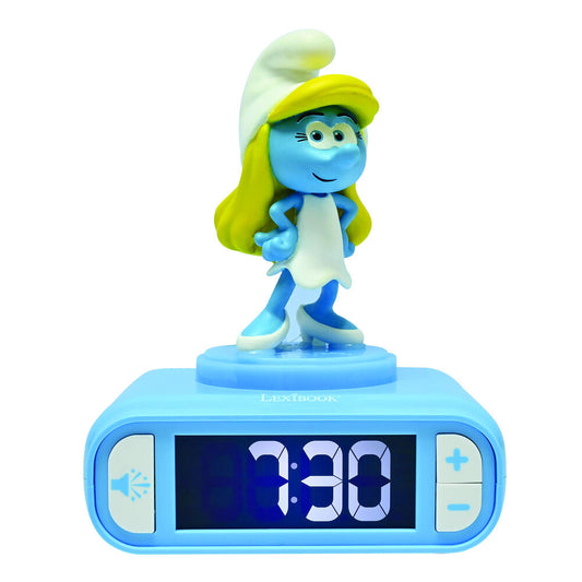 Imagen 1 - Reloj Despertador Luz Nocturna 3D Pitufina Los Pitufos