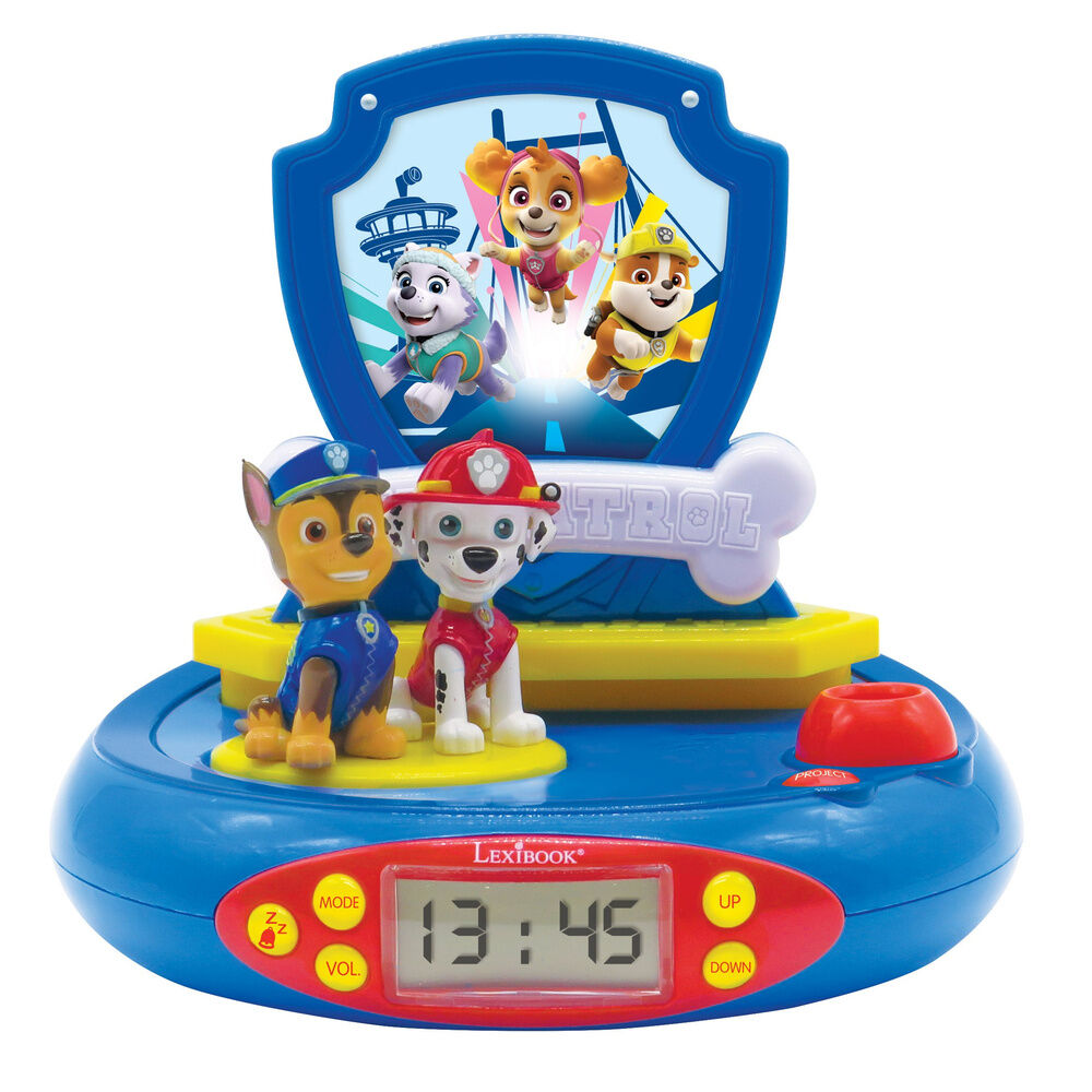 Imagen 1 - Reloj Despertador Proyector 3D Patrulla Canina Paw Patrol