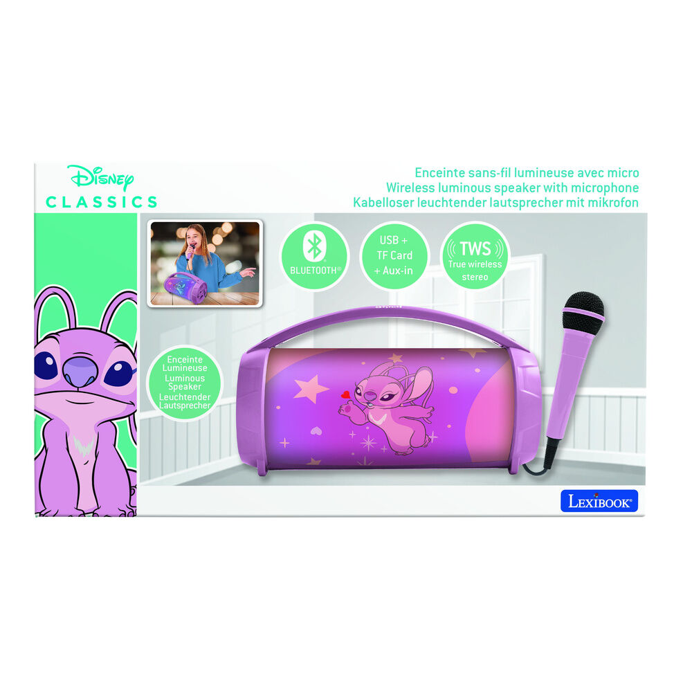 Imagen 2 - Altavoz Bluetooth Luminoso + Microfono Angel Stitch Disney