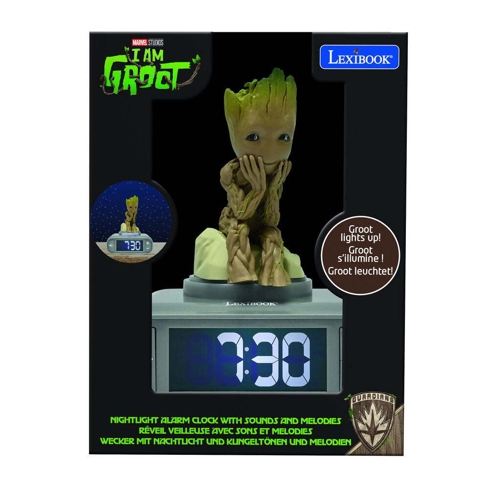 Imagen 2 - Reloj Despertador Luz Nocturna 3D Groot Guardianes De La Galaxia Marvel