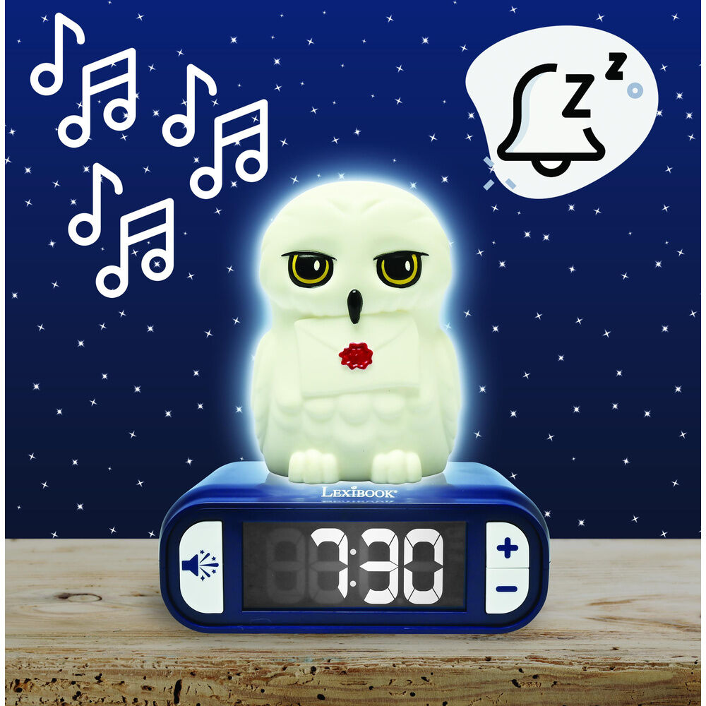 Imagen 4 - Reloj Despertador Luz Nocturna 3D Hedwig Harry Potter