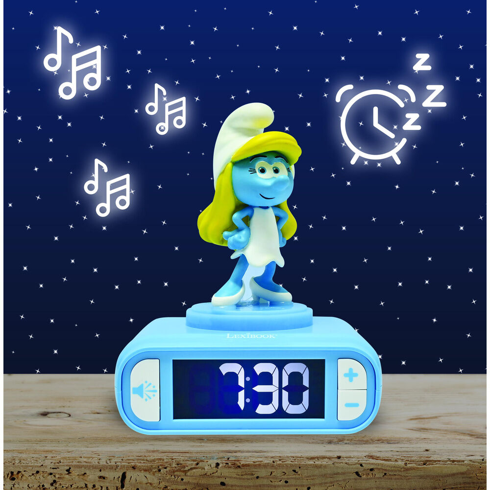 Imagen 7 - Reloj Despertador Luz Nocturna 3D Pitufina Los Pitufos