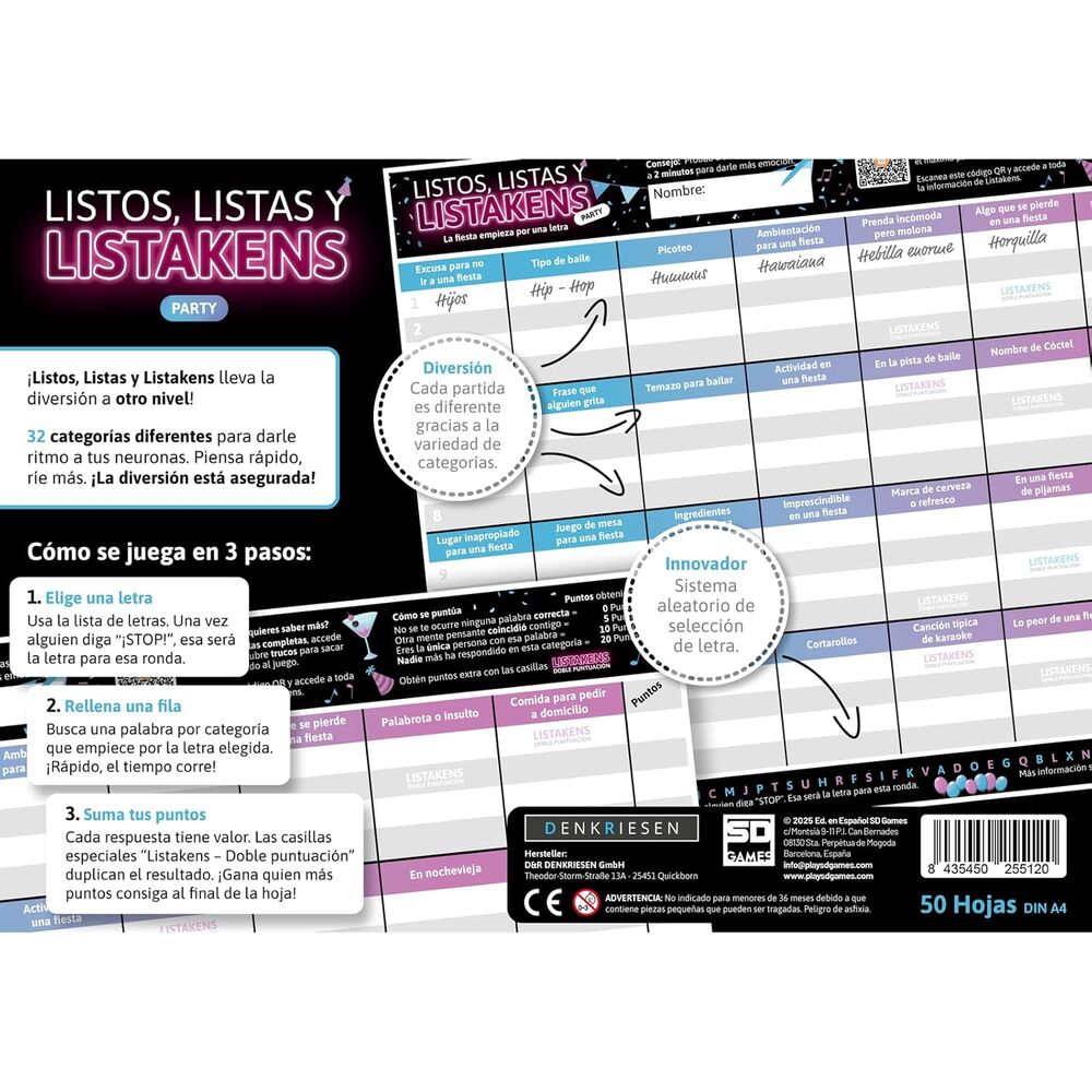 Imagen 4 - Juego Mesa Listos Listas Y Listakens Party Español