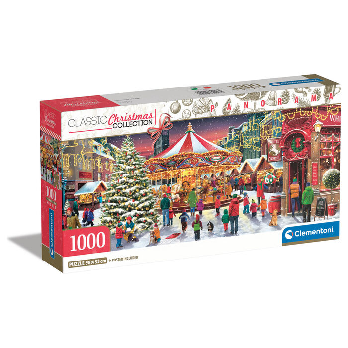 Imagen 1 - Puzzle Panorama Pueblo De Navidad 1000Pzs