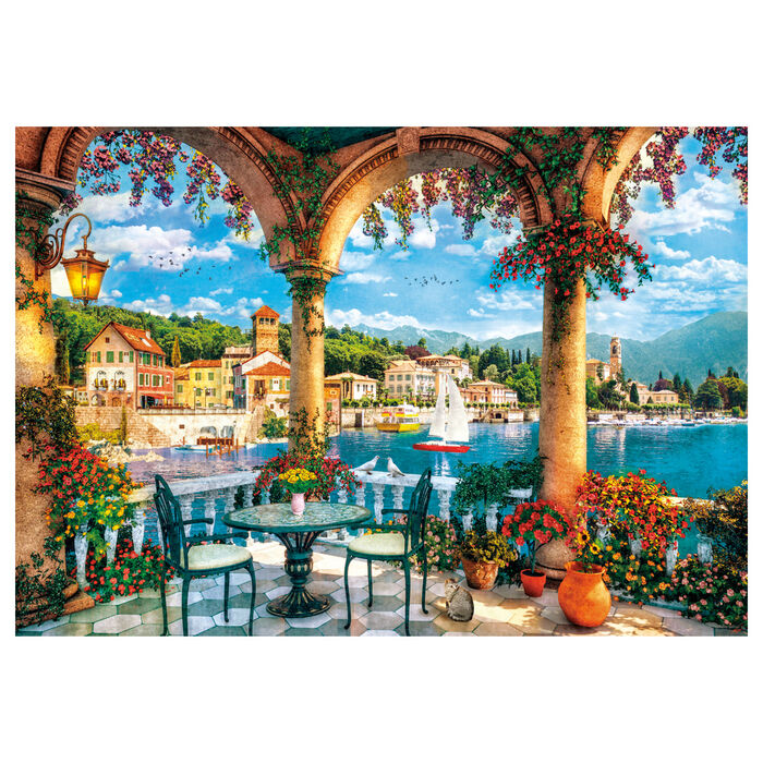 Imagen 2 - Puzzle Balcon Con Vistas Al Lago 1000Pzs