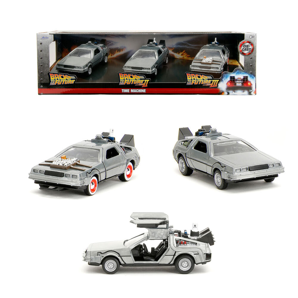 Imagen 3 - Blister 3 Dlorean Time Machine 40Th Anniversary Regreso Al Futuro