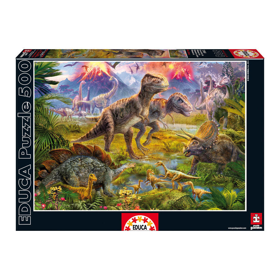 Imagen 1 de Puzzle Encuentro De Dinosaurios 500Pzs