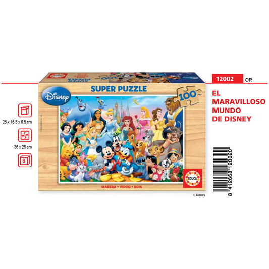 Imagen 1 de Puzzle El Maravilloso Mundo De Disney Madera 100Pzs