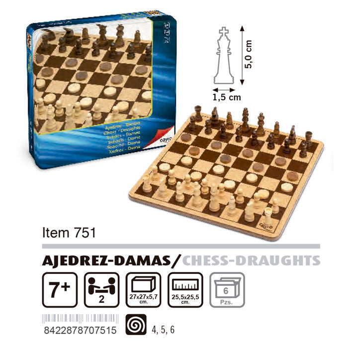Imagen 3 - Juego Ajedrez Damas Madera