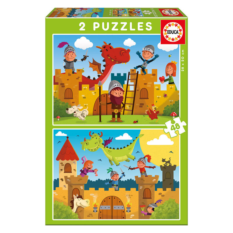 Imagen 1 de Puzzle Dragones Y Caballeros 2X48pzs