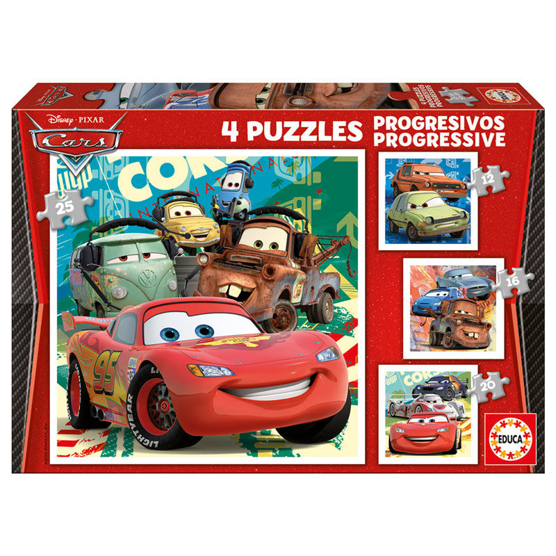 Imagen 1 de Puzzle Progresivo Cars 2 12-16-20-25Pzs