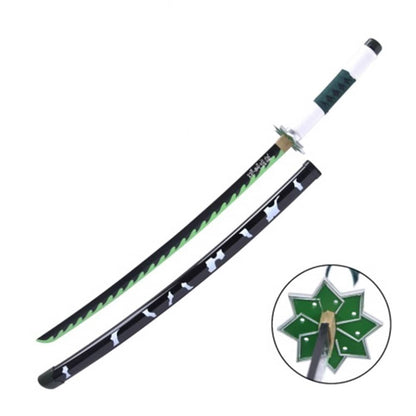 Pack Katana Bambú Sanemi Shimazugawa Kimetsu no Yaiba + Camiseta Sanemi + Katanero