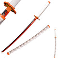 Imagen de Katana de Rengoku Kyojuro Demon Slayer Kimetsu no Yaiba parte de nuestra colección en Espadas y más, sitio oficial.