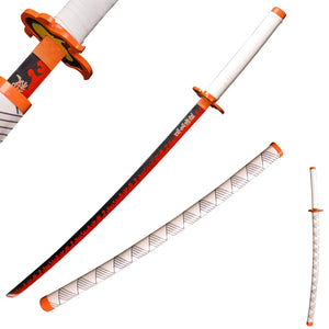 Imagen de Katana de Rengoku Kyojuro Demon Slayer Kimetsu no Yaiba parte de nuestra colección en Espadas y más, sitio oficial.
