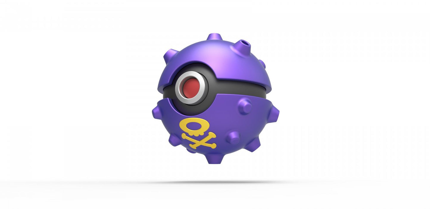 Imagen de Pokeball Artesanal Koffing parte de nuestra colección en Espadas y más, sitio oficial. Esta imagen describe  pokeball