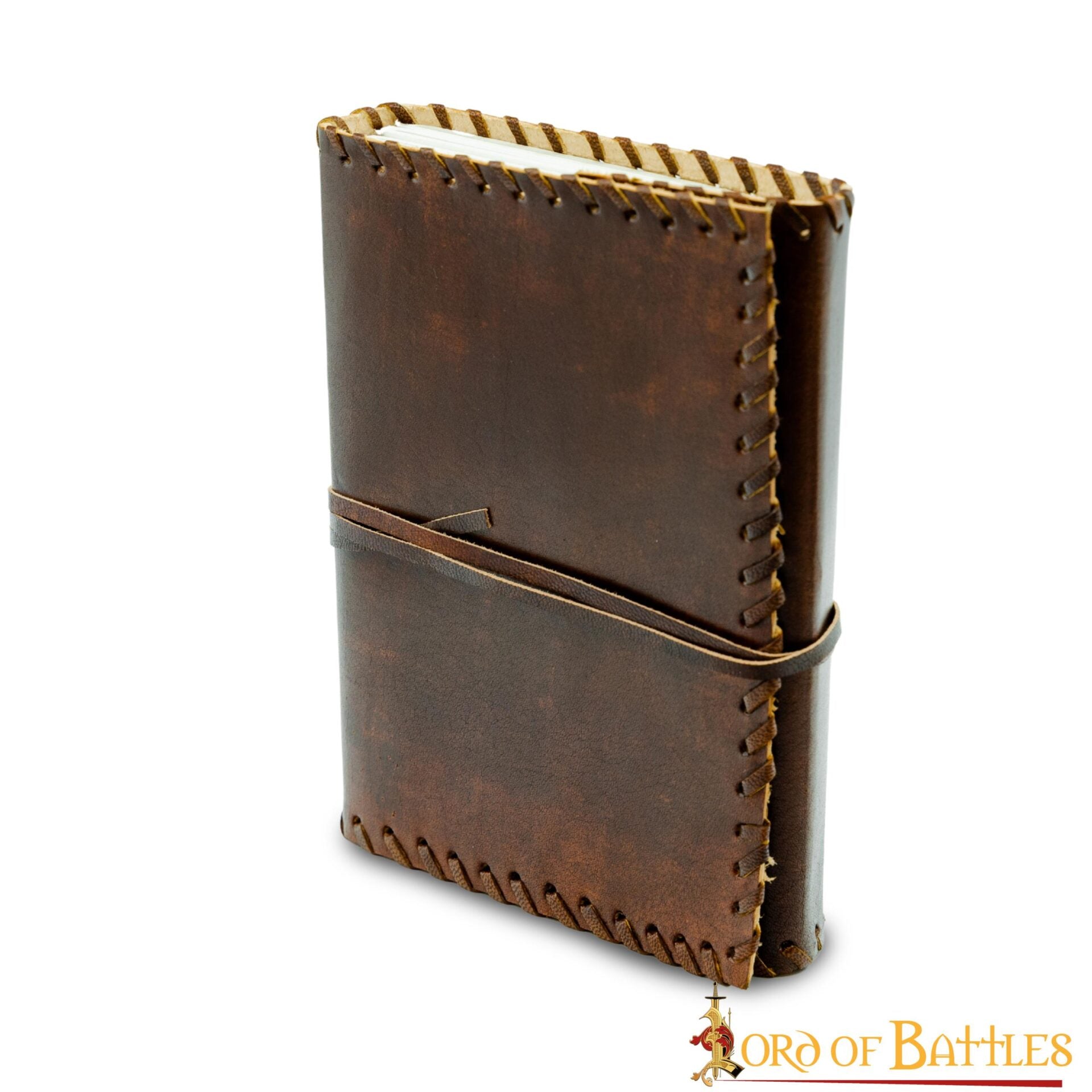 Diario Medieval con Bordes Cosidos Diario de Cuero Vintage - Imagen 2