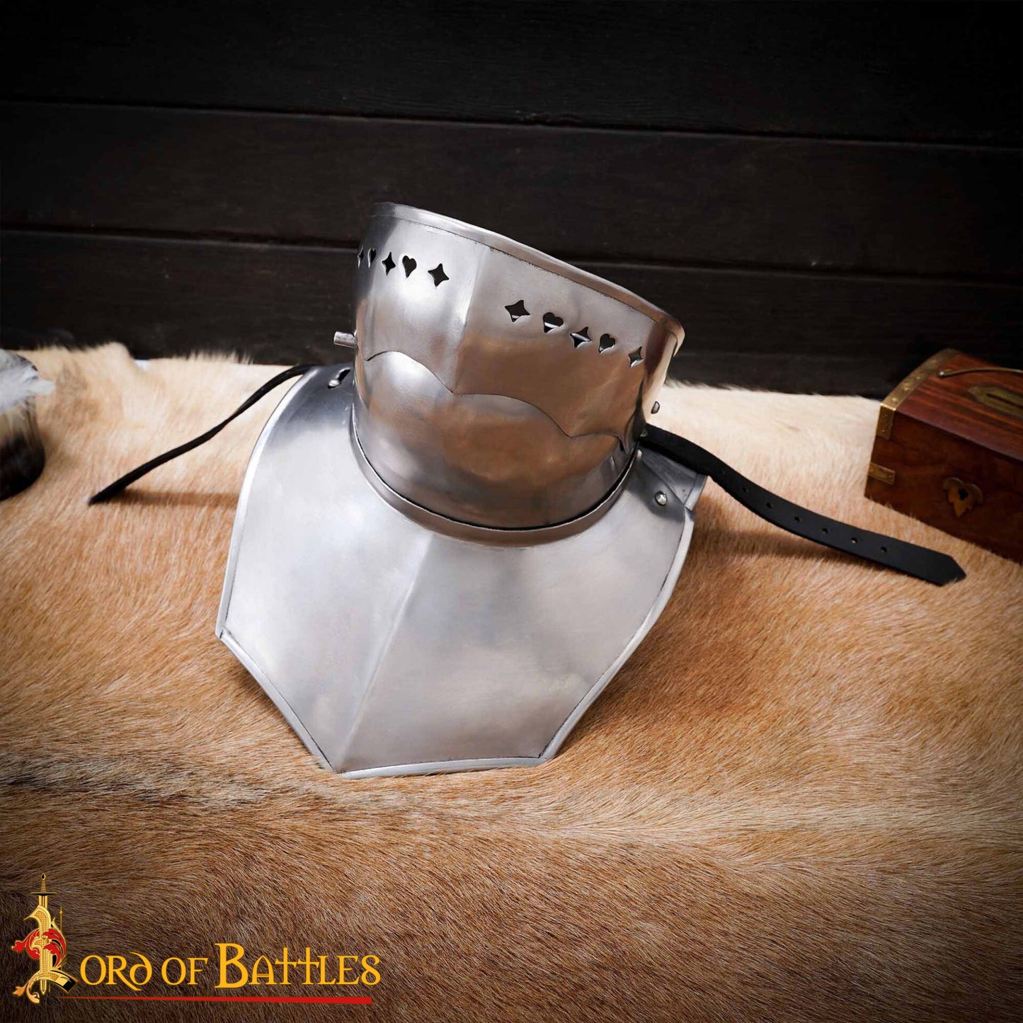 Bevor Medieval Siglo Xv Protección Garganta y Parte Inferior de la Cara - Imagen 1